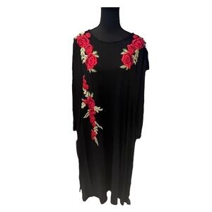 Collections Etc Long Sleeve Rose Dress XXL